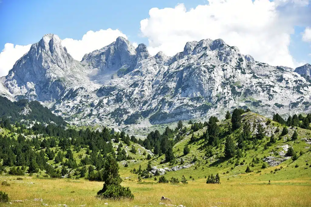 Majestic view of the Prenj mountain range with lush green valleys in Bosnia and Herzegovina.