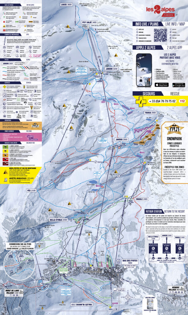 Les 2 alpes plan hiver 2025 2026